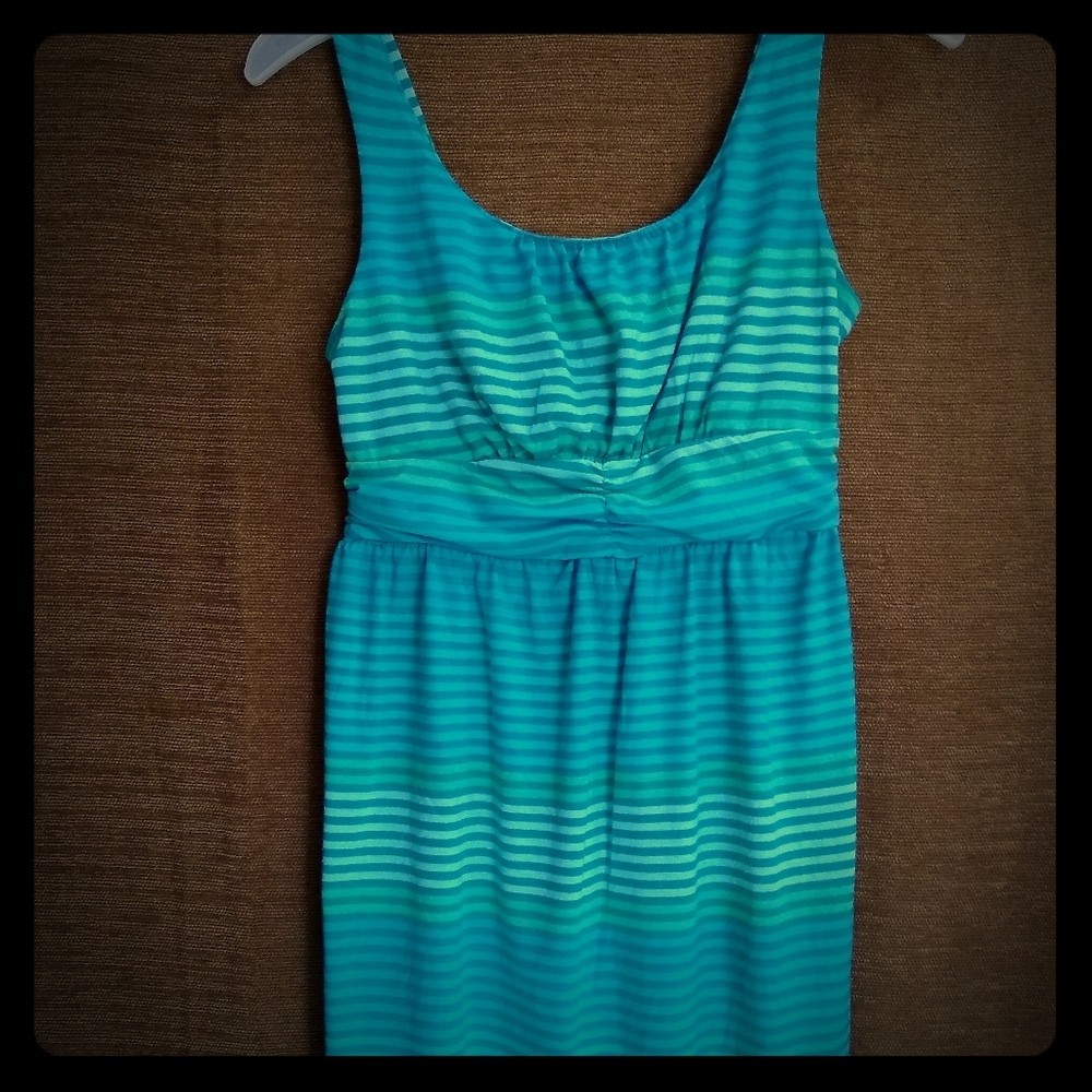 Turquoise/Green Striped Dress